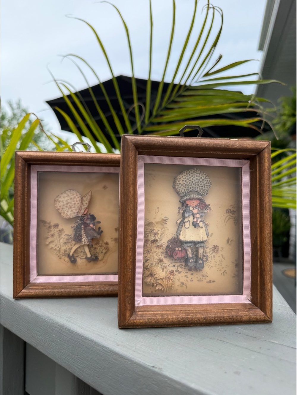 Set of 2 Holly Hobbie Framed 3D Shadow Box Wall Art Prints Nursery Decor